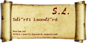 Sárfi Leonárd névjegykártya